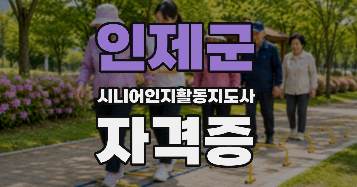 인제군 시니어인지활동지도사 자격증