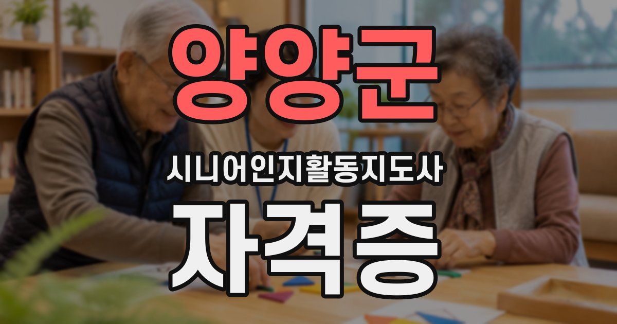 양양군 시니어인지활동지도사 자격증