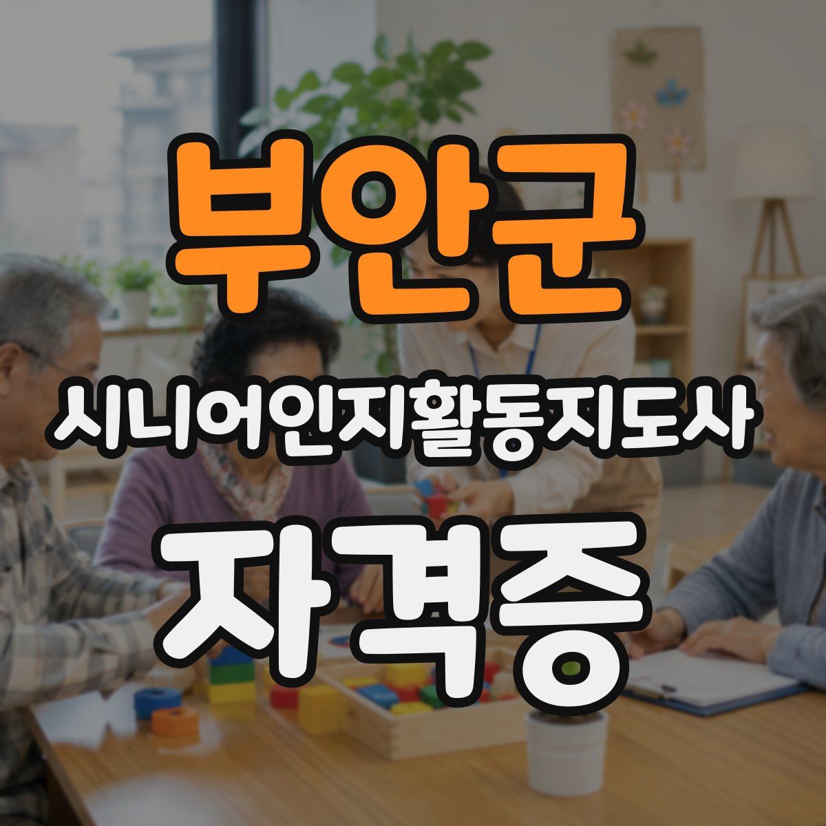 부안군 시니어인지활동지도사 자격증