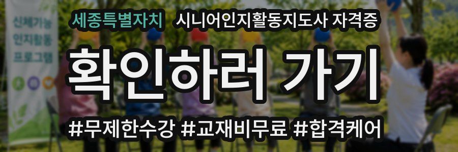 세종특별자치 시니어인지활동지도사 자격증