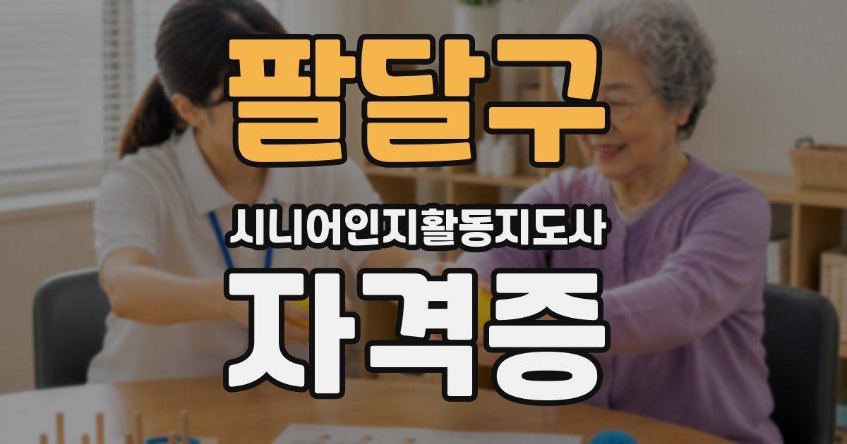 팔달구 시니어인지활동지도사 자격증