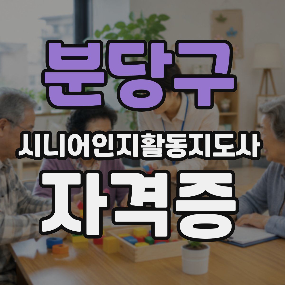 분당구 시니어인지활동지도사 자격증