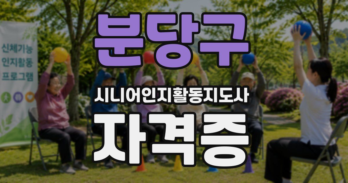분당구 시니어인지활동지도사 자격증