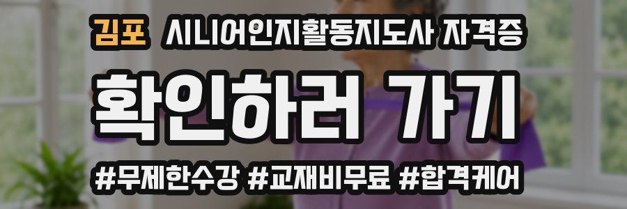 김포 시니어인지활동지도사 자격증