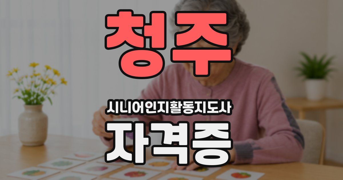 청주 시니어인지활동지도사 자격증