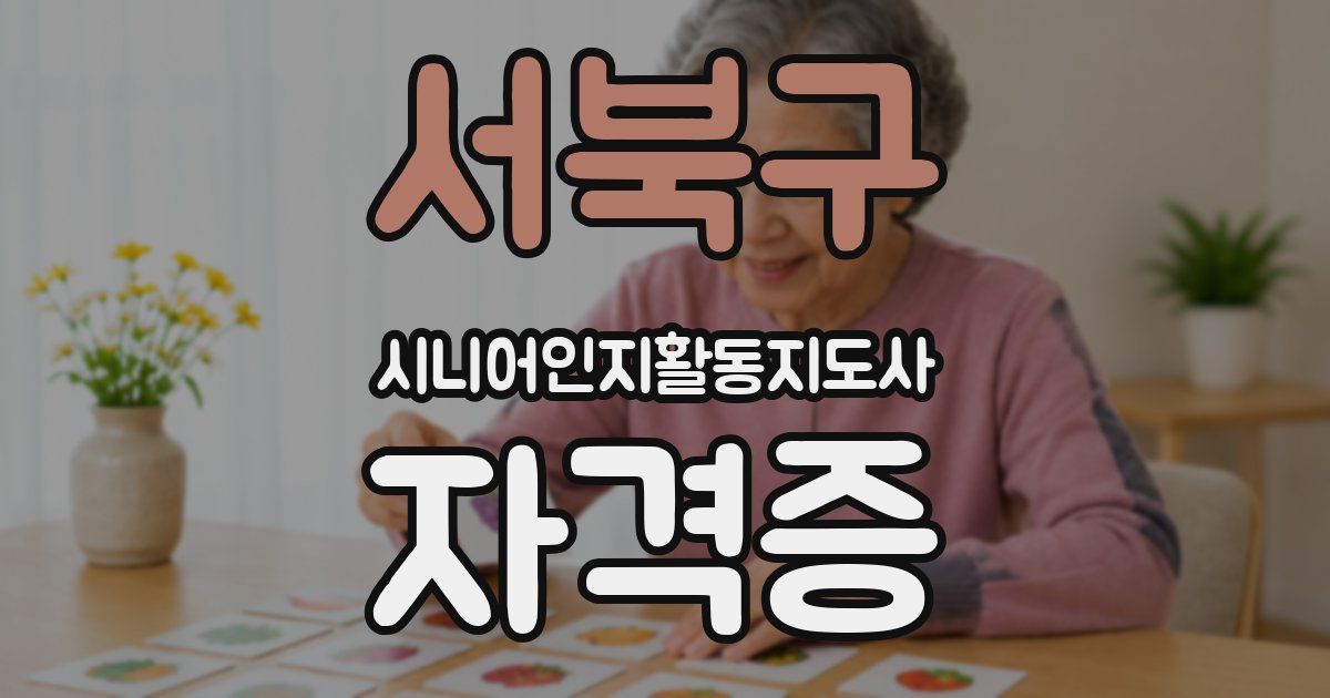 서북구 시니어인지활동지도사 자격증