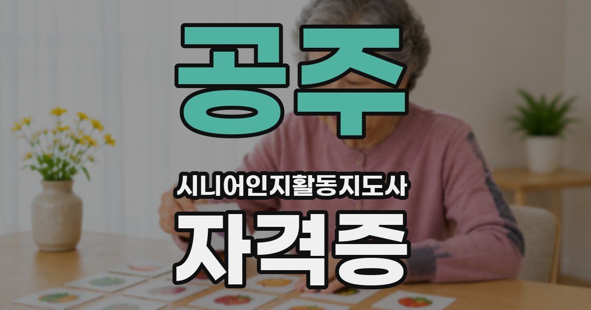 공주 시니어인지활동지도사 자격증