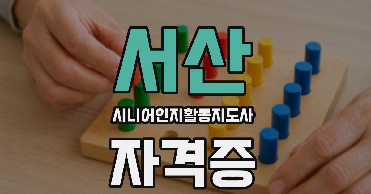 서산 시니어인지활동지도사 자격증