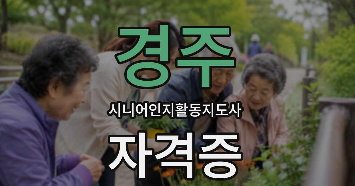 경주 시니어인지활동지도사 자격증