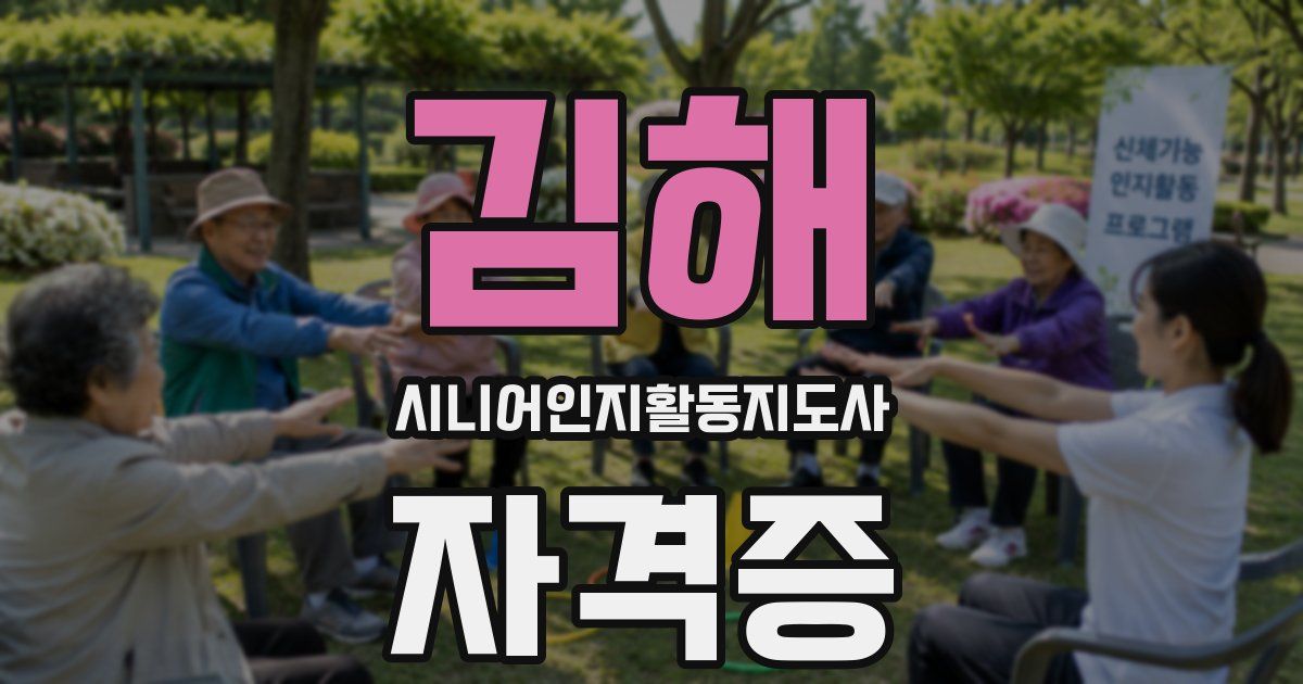 김해 시니어인지활동지도사 자격증