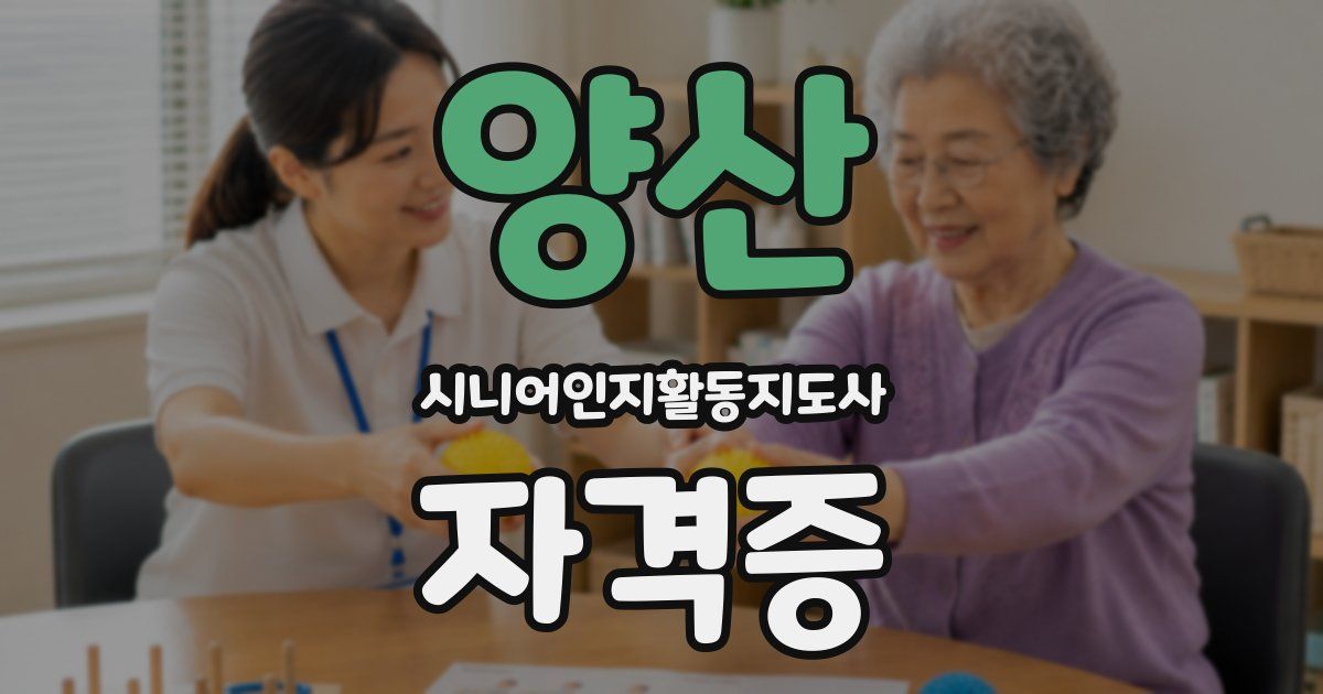 양산 시니어인지활동지도사 자격증