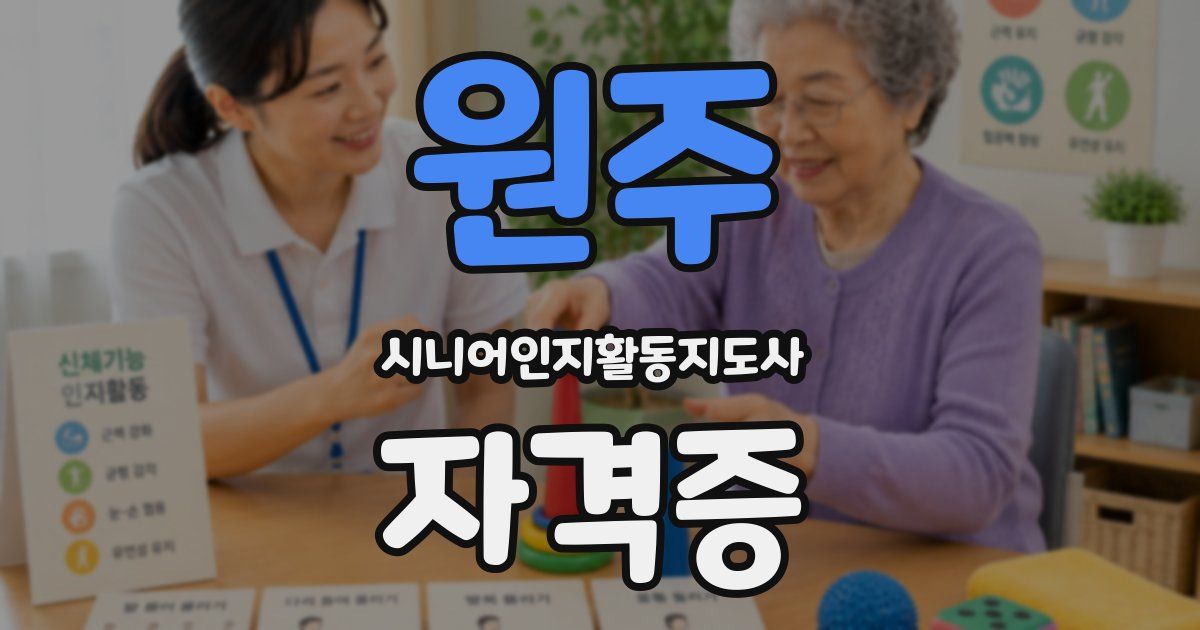 원주 시니어인지활동지도사 자격증