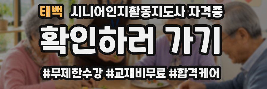 태백 시니어인지활동지도사 자격증