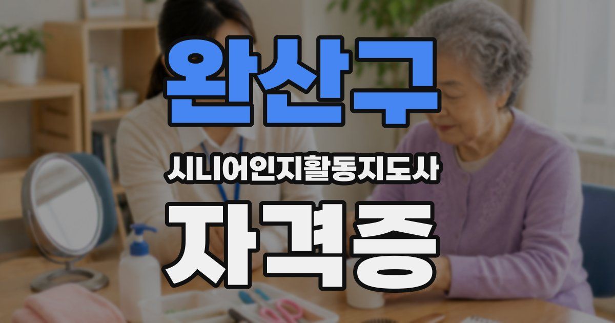 완산구 시니어인지활동지도사 자격증