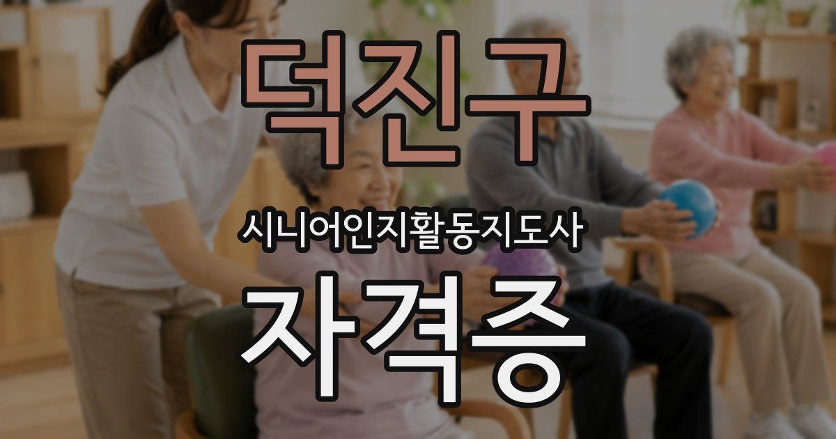 덕진구 시니어인지활동지도사 자격증