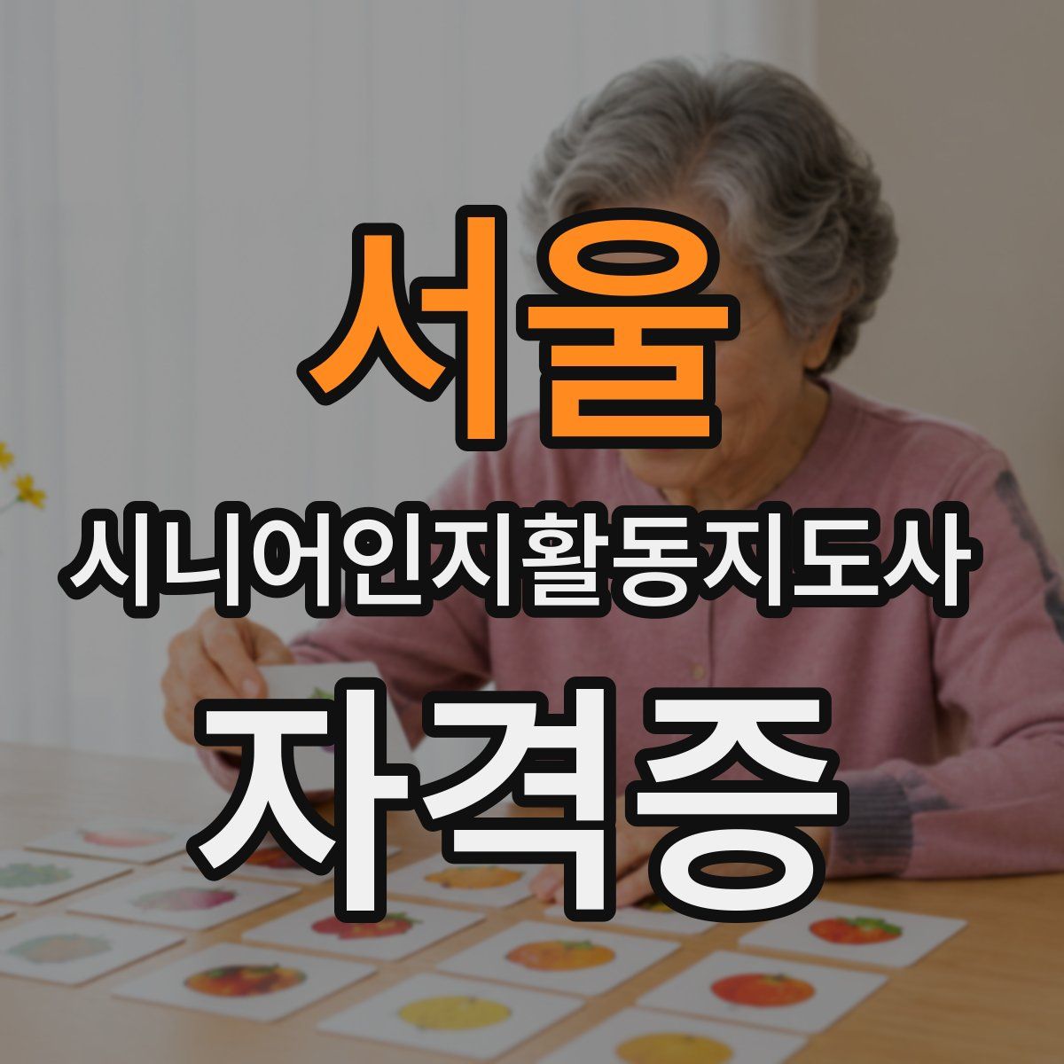 서울 시니어인지활동지도사 자격증