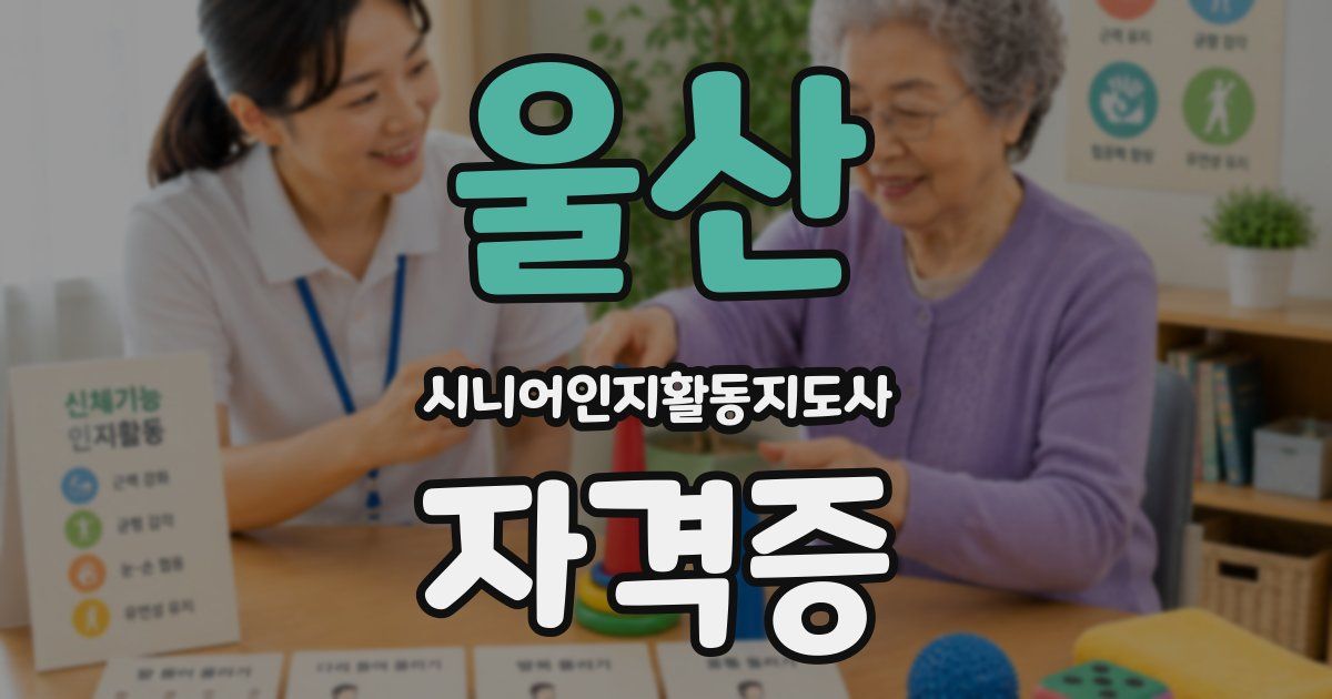 울산 시니어인지활동지도사 자격증