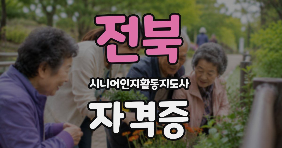 전북 시니어인지활동지도사 자격증
