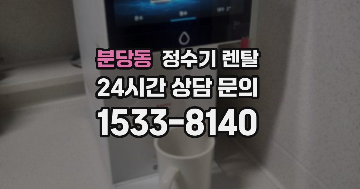 분당동 정수기 렌탈