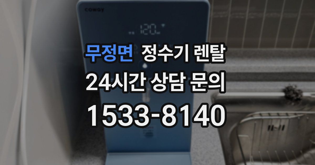 무정면 정수기 렌탈