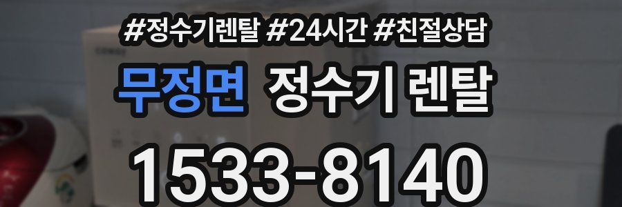 무정면 정수기 렌탈