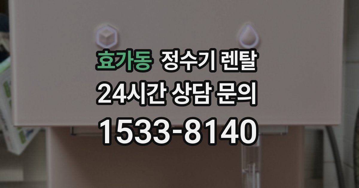 효가동 정수기 렌탈
