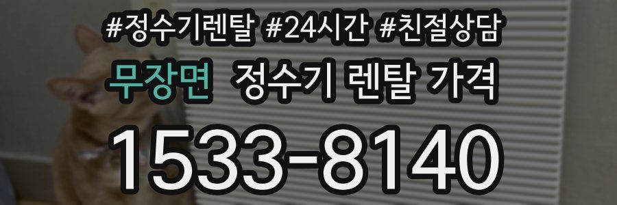 무장면 정수기 렌탈 가격