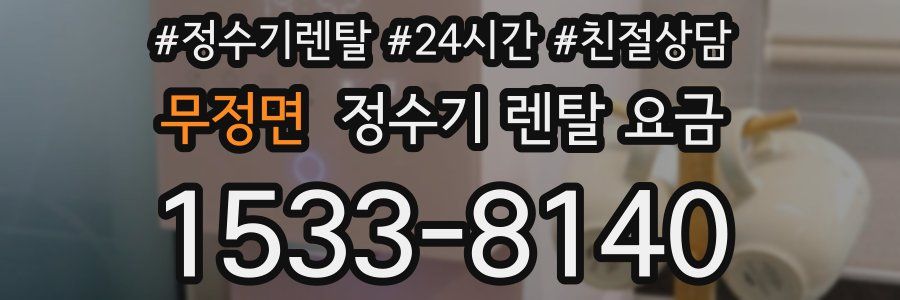 무정면 정수기 렌탈 요금