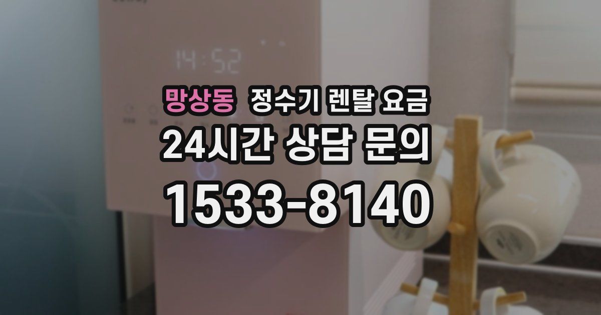 망상동 정수기 렌탈 요금