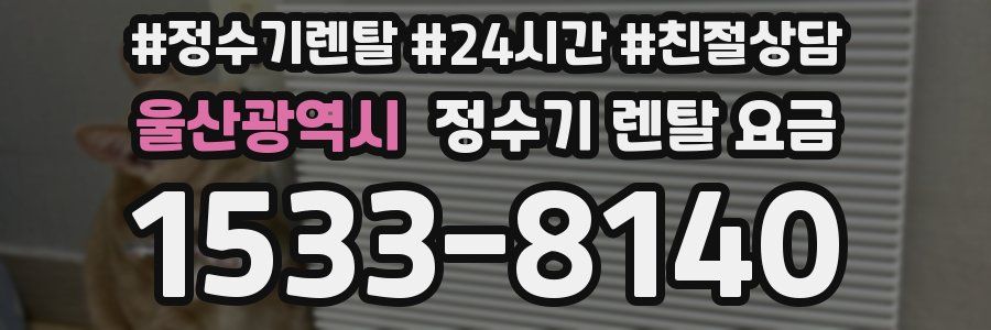 울산광역시 정수기 렌탈 요금