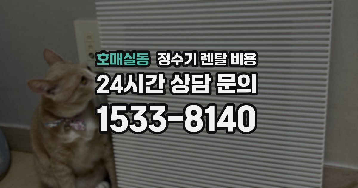 호매실동 정수기 렌탈 비용