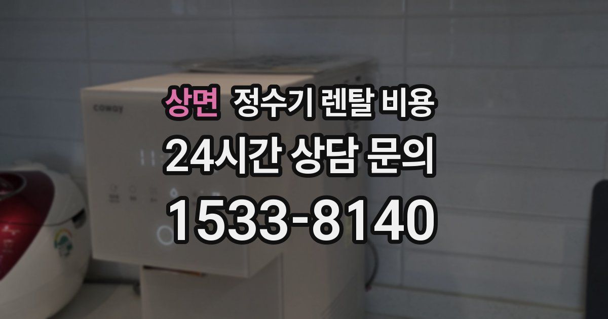 상면 정수기 렌탈 비용