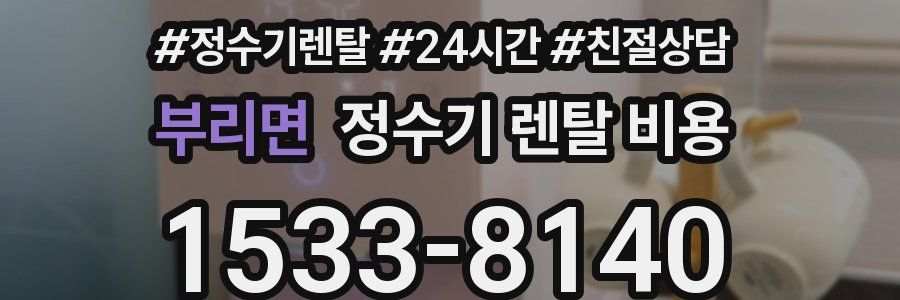 부리면 정수기 렌탈 비용