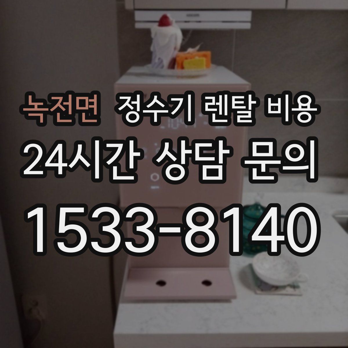 녹전면 정수기 렌탈 비용