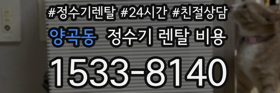 양곡동 정수기 렌탈 비용