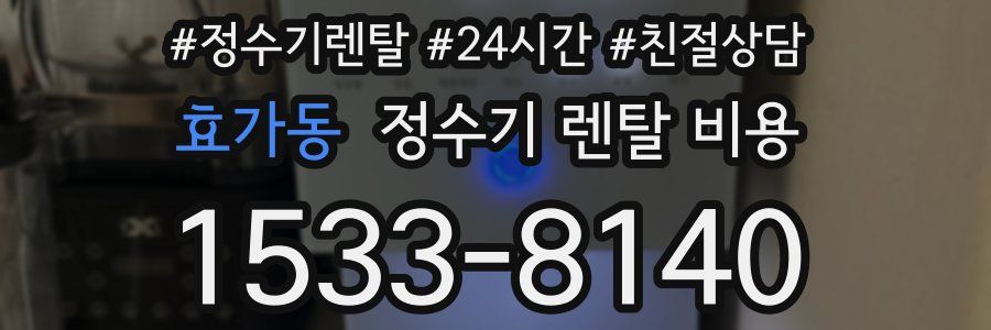 효가동 정수기 렌탈 비용