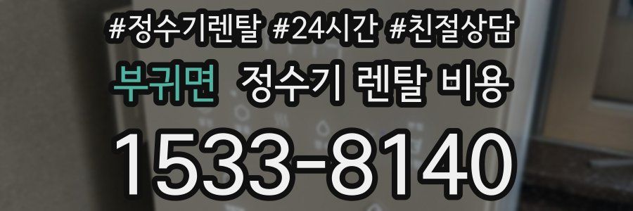 부귀면 정수기 렌탈 비용
