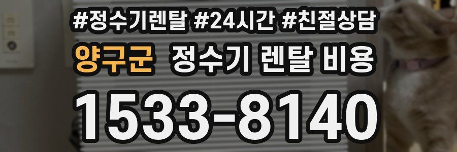 양구군 정수기 렌탈 비용