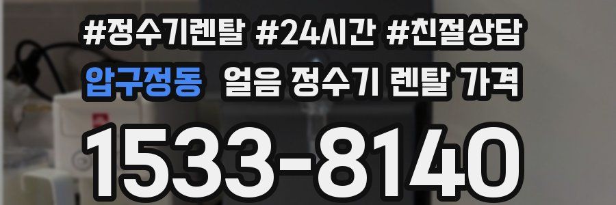 압구정동 얼음 정수기 렌탈 가격