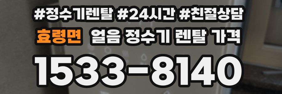 효령면 얼음 정수기 렌탈 가격