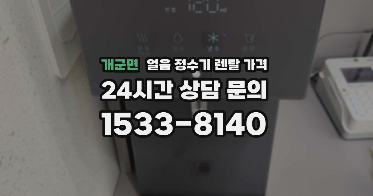 개군면 얼음 정수기 렌탈 가격