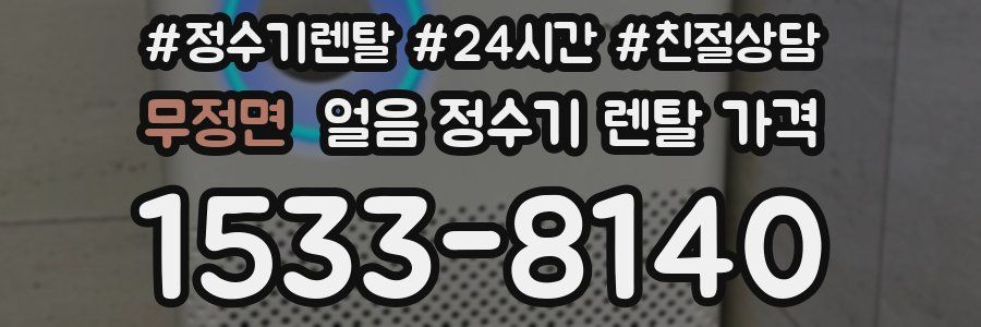 무정면 얼음 정수기 렌탈 가격