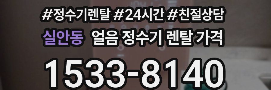 실안동 얼음 정수기 렌탈 가격