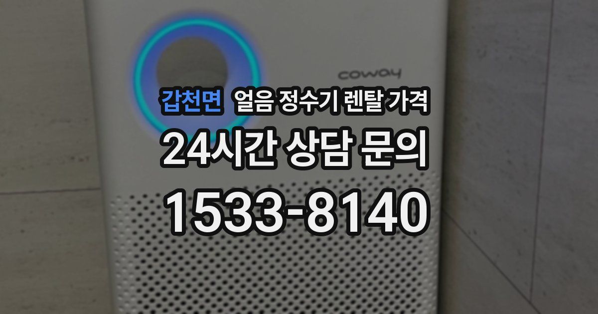 갑천면 얼음 정수기 렌탈 가격