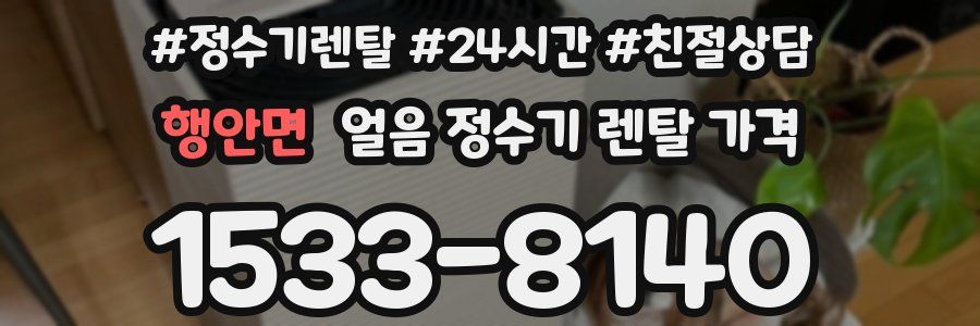 행안면 얼음 정수기 렌탈 가격