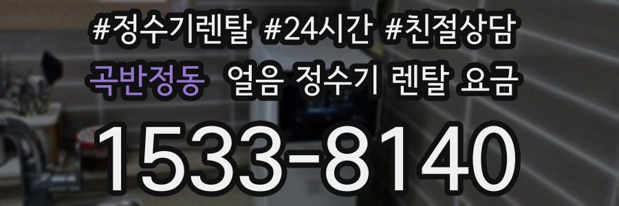 곡반정동 얼음 정수기 렌탈 요금