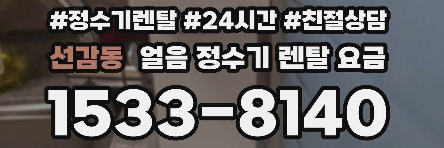 선감동 얼음 정수기 렌탈 요금