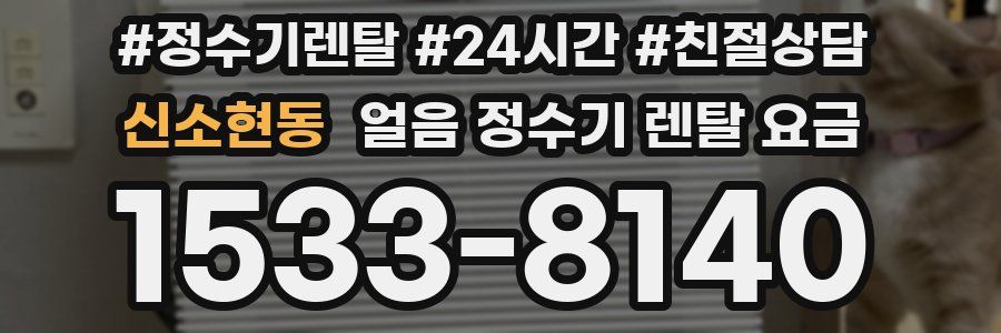 신소현동 얼음 정수기 렌탈 요금