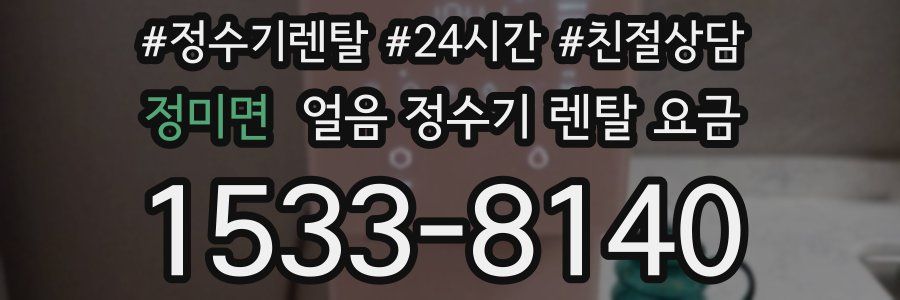 정미면 얼음 정수기 렌탈 요금