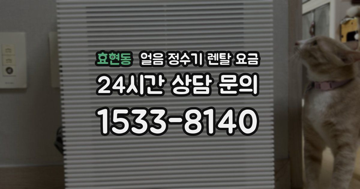 효현동 얼음 정수기 렌탈 요금